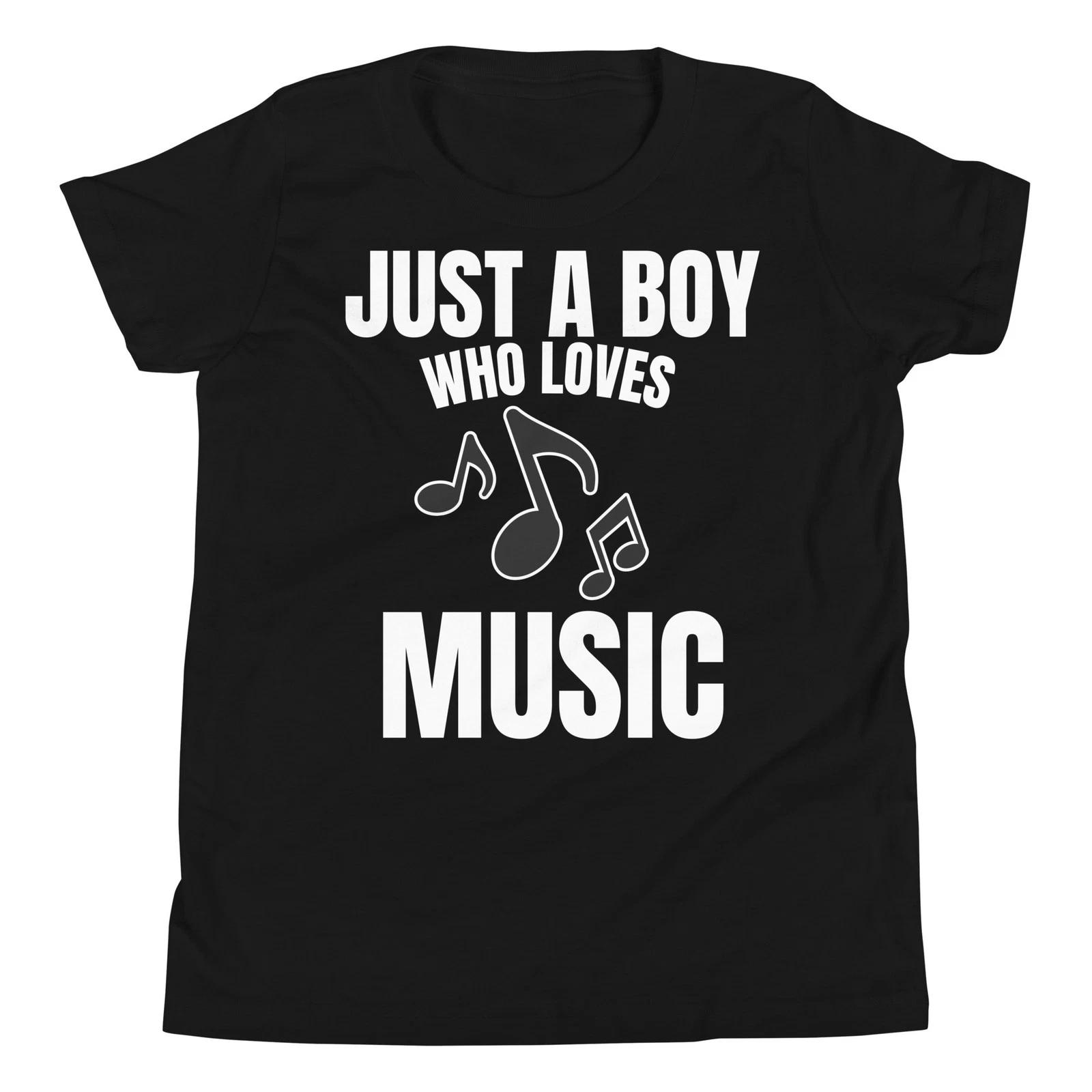 Just A Boy Who Loves Music Lover Musical Note Noivelty Youth T-Shirt 110