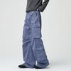 Mens Streetwear Cargo Pants - Relaxed Wide Leg Multi-Pocket Washed Vintage Style