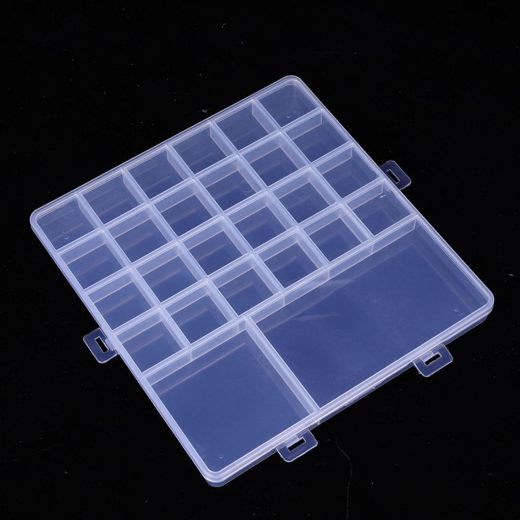 Multisize Anti-Stringing Grid Storage Box for Jewelry and Parts with Slotted Beaded Compartments