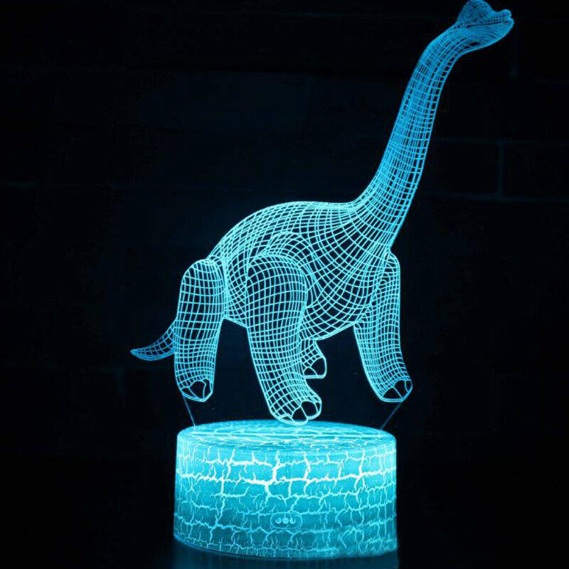 (Brachiosaurus) Children 3D Magic Dinosaur Desk Lamp LED Night Lamp Touch Control Decor Gifts