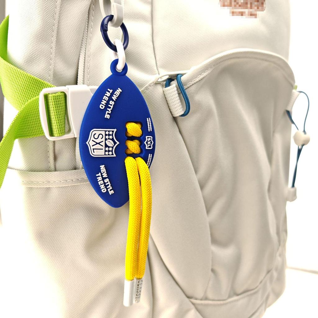 Soft Rubber Drip Molding DIY Fashion Keychain Pendant for Bags & Backpacks - Creative Rugby Ornament