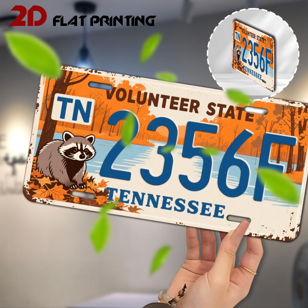 

Vintage Tennessee Volunteer State Raccoon Aluminum Tin Sign Wall Art Decor for Garage Bar Man Cave D Flat Printing Metal Poster 15x30cm(5.9x7.8inch)