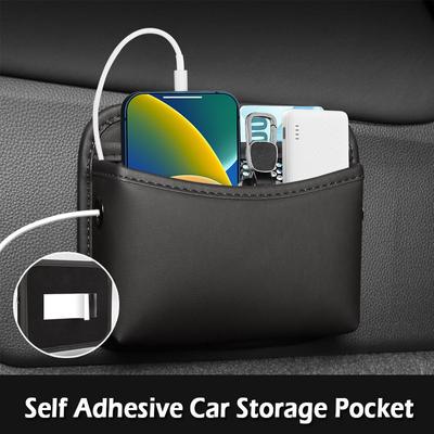 Tasca Portaoggetti Autoadesiva per Auto Borsa Organizer Adesiva Schienale Sedile Lato Porta Kit per Riporre e Riordinare Scatola Appesa per Telefono Portafoglio Carta