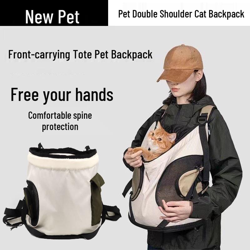 Breathable Double-Shoulder Cat Backpack - Lightweight & Stylish Pet Carrier