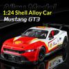 1/24 Ford Mustang GT3 Alloy Car Model Shell Joint Sports Car Simulation Car Collection Ornament