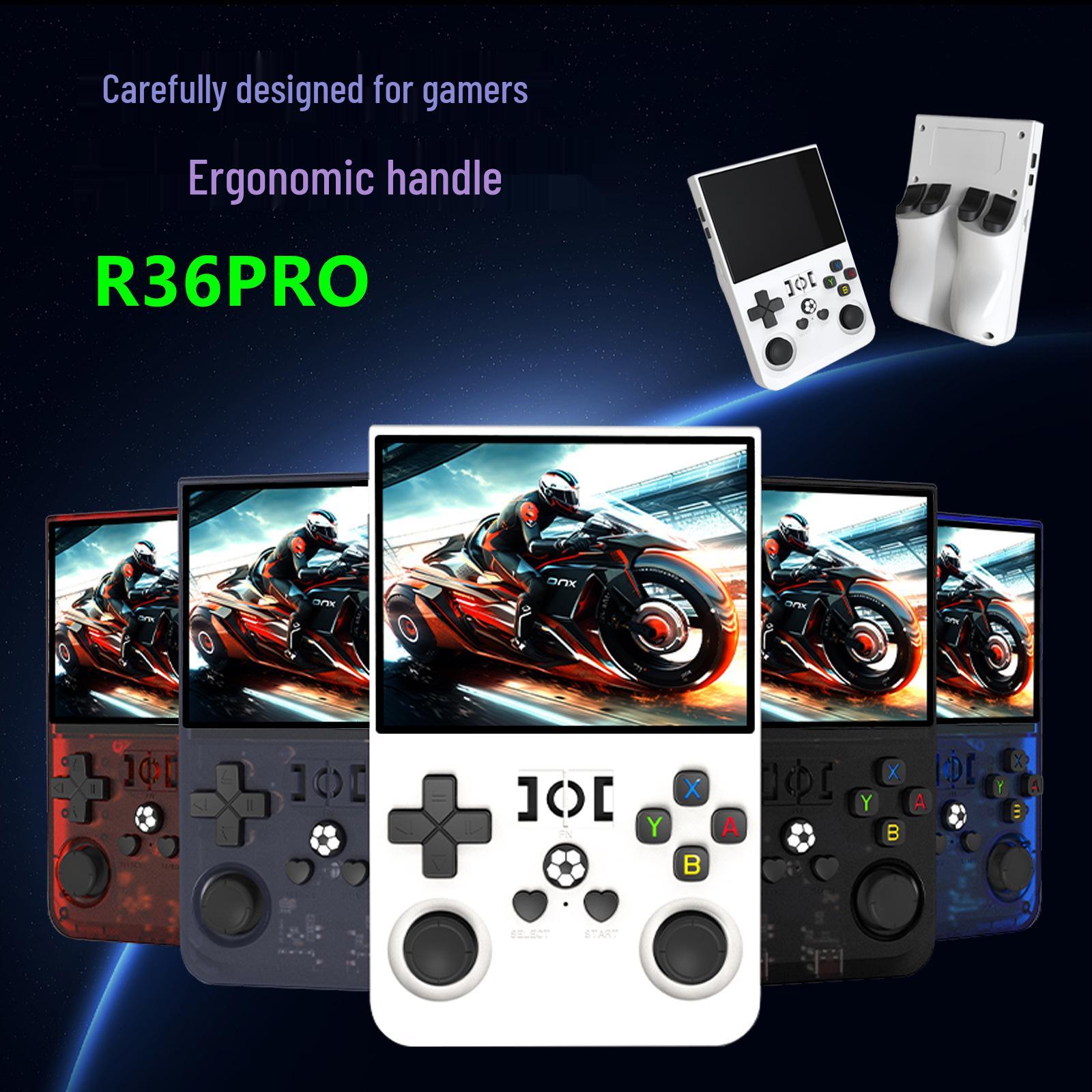 

R36MAX: Портативная игровая консоль с открытым исходным кодом 4.0 с двумя джойстиками, поддерживает игры Arcade, GBA и PSP 3.5 inch (No Card)