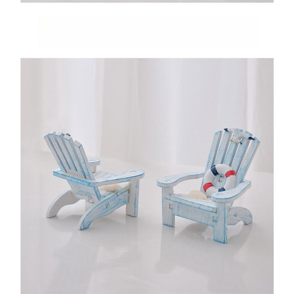 Mediterranean style mini beach chair decoration, children's room ocean style desktop small box decoration, shooting props