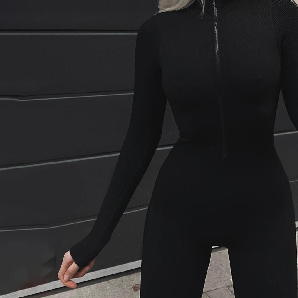Women's Solid Color Windproof Bodysuit - Figure-Hugging, Autumn/Winter One-Piece, Wear Alone or Layered.