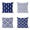 Navy Blue Cushion Geometric Pillowcase Decorative Pillow Home Decor Throw