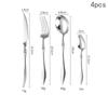 3/4/5/6PCS French 304 Stainless Steel Cutlery Set Pointed Tail Handle Spoons Knife Forks High-end Kitchen Restaurant Tableware