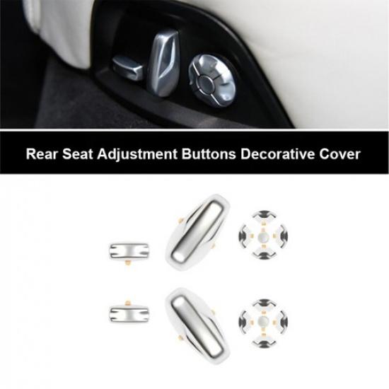 For Porsche Cayenne -2024 Seat Adjustment Button Cover Trim Silver Sticker Rear Row