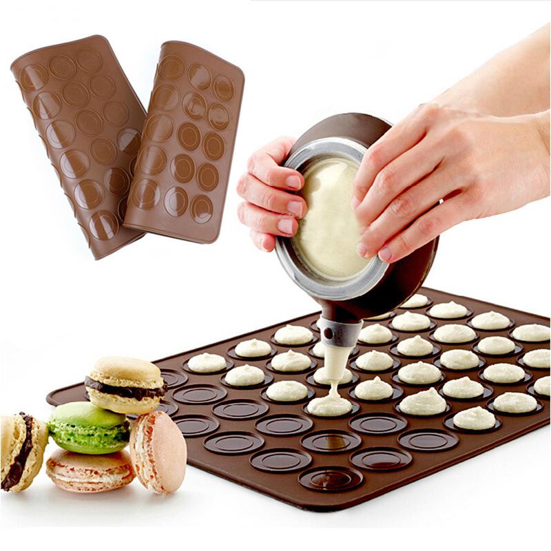 

30 Круглые отверстия Макарон Форма Силикагель Мат Высокая термостойкость Десерт Печенье Печенье Форма Для выпечки