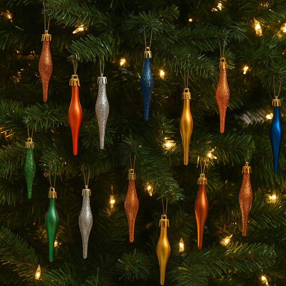 8pcs 9cm Christmas Ball Pendants Plastic Candy Shaped Xmas Spheres Ornaments Electroplated Merry Christmas Decor Kid Gift
