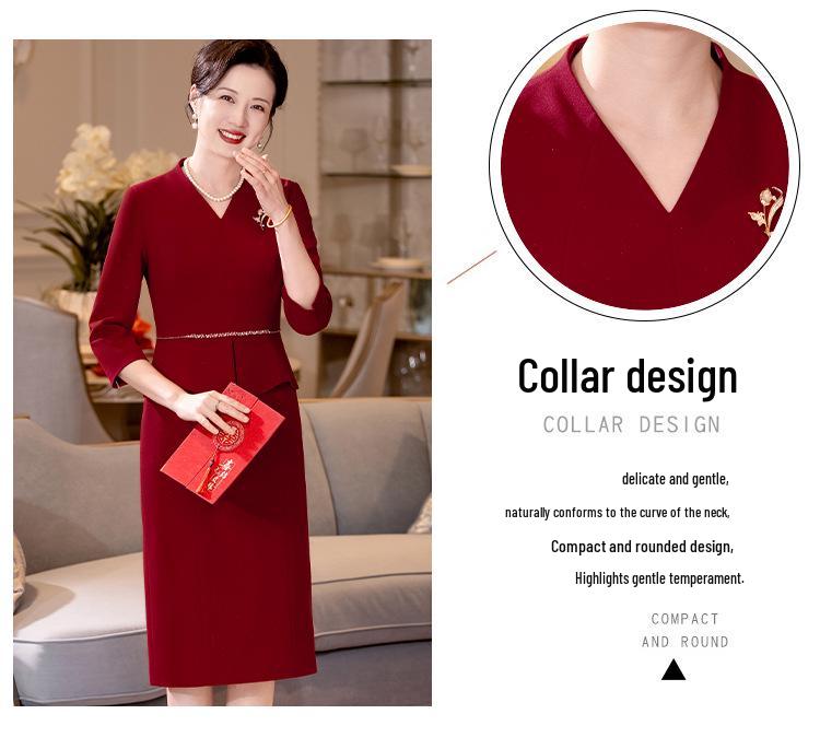 Spring 2025 Elegant Tummy-Covering Formal Dress for Mother of the Bride