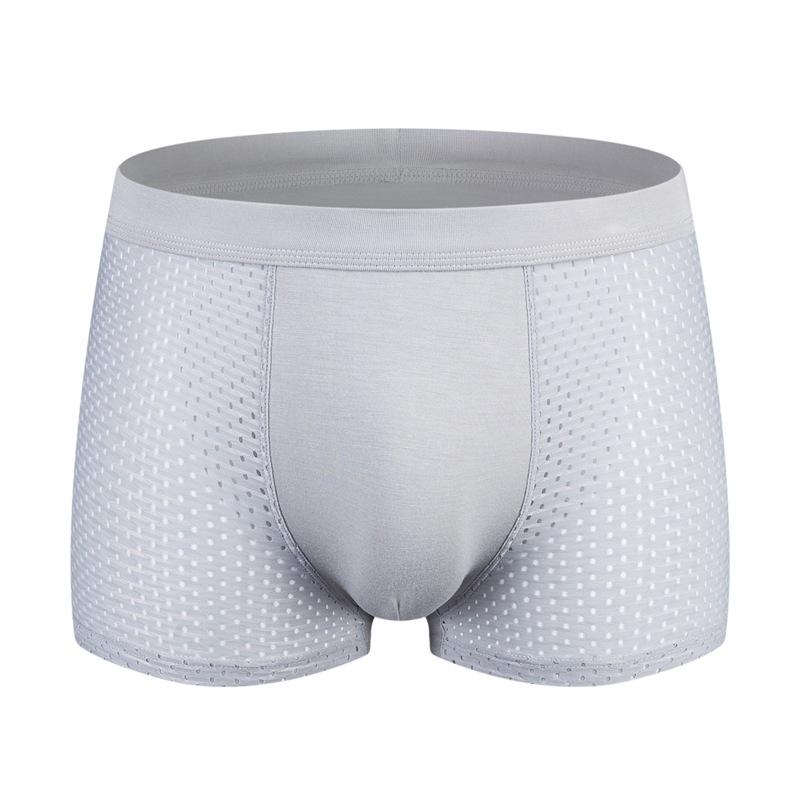 Men's Ice Silk Underwear Transparent Plus Size Thin Middle-aged and Young Men's Flat Cornered Underwear