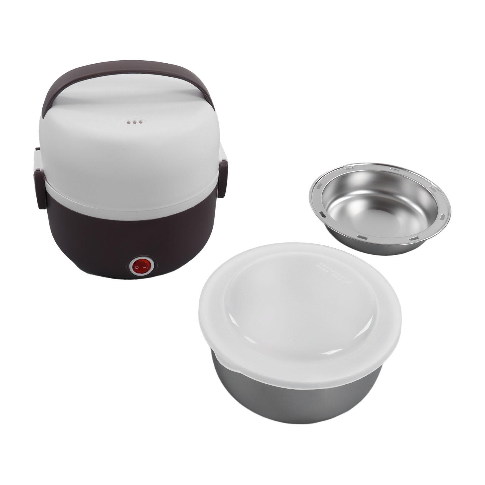 2 Layers Electric Heating Lunch Box Portable Electric Heating   Lunch Box Food Storage Warmer Container