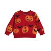 Toddler Boys Girls Long Sleeve Sweatshirt with Pumpkin Pattern Pullover for Casual Daily Wear