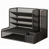 Paper Organizer with Side Pocket Ventilated Desktop File Sorter Convenient