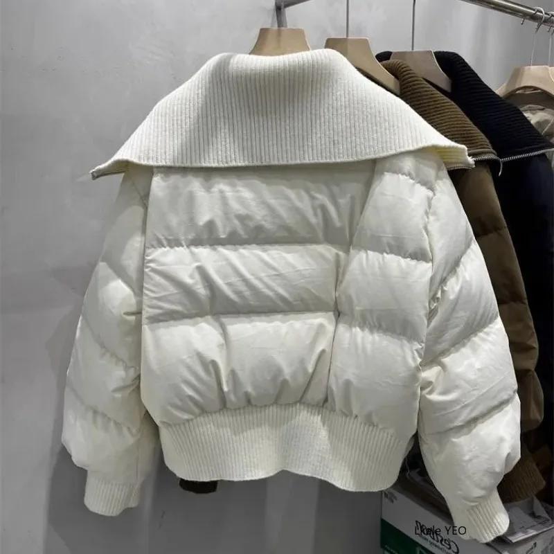 Coats for Women Winter Cotton Jacket Lapel Collar Thickened Velvet Windbreaker Loose Casual Coat Top