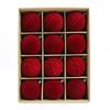 12pcs/set 6cm Velvet Christmas Ball Pendant Flocked Xmas Tree Ornaments  Party Favors