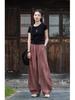 Women's Hemp Tie-Dye Distressed Lantern Pants: Cotton & Linen Zen Meditation Wear 26