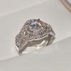 Fashionable Micro Inlaid Diamond Covered Womens Ring Platinum Jewelry