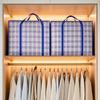 Plaid Zippered Storage Bags - Foldable Clothes for Home Travel