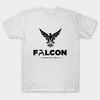 Men Black Print T-shirt Dark Falcon Graphic T-Shirt No-Cut Transfer Paper Print Cotton Tshirt
