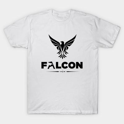 Men Black Print T-shirt Dark Falcon Graphic T-Shirt No-Cut Transfer Paper Print Cotton Tshirt