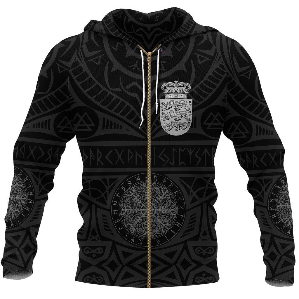New Tattoo Printed Zipper Hooded Sweatshirt Personality 3D Men