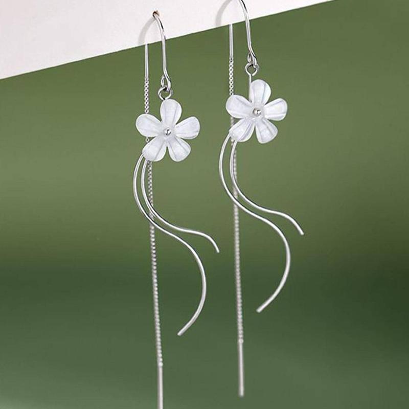 Kolczyki Przewlekane z Dekoracją Kwiatową Walentynki,Mama,Matka,Dzień Matki,Prezent