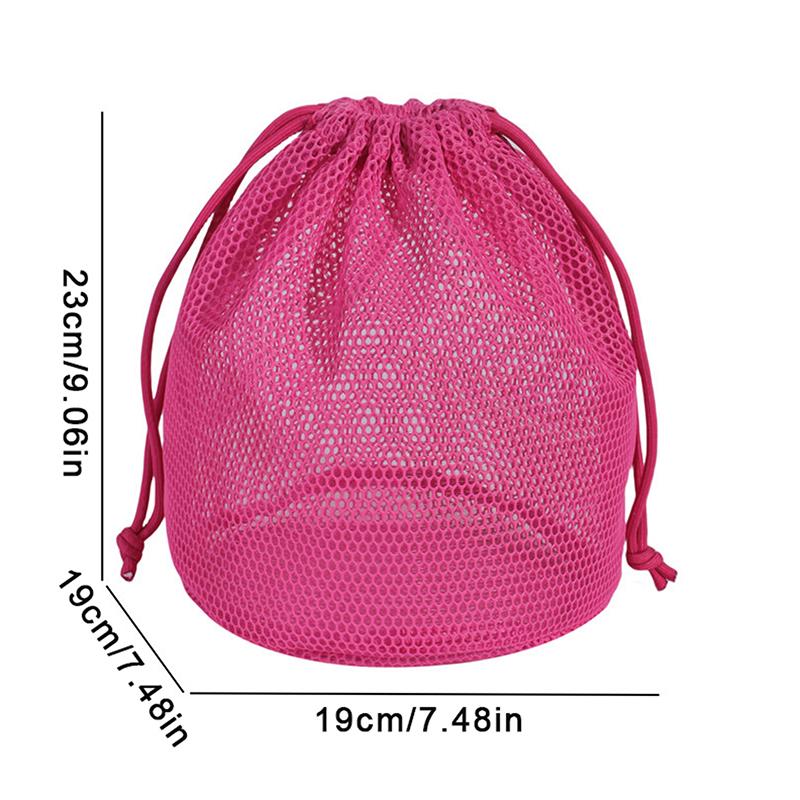 Travel Large Capacity Mesh Nylon Cosmetic Bag Organizer Foldable Casual Mesh Drawstring Bags Rope Bundle Pocket Swim Washing Bag