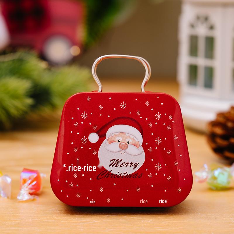 Haobei Christmas Tinplate Handbag Candy Box for Children's Gifts