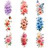 9 pièces Tatouages Temporaires Floraux Jetables Autocollants Tatouage Fleur Temporaire Femmes Fille Art Corporel Cosplay Fête Tatouage Coloré