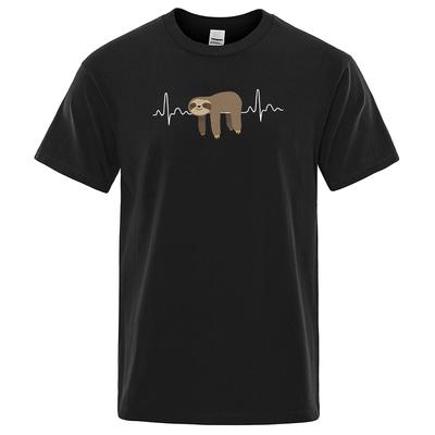 Mans Sloth Resting On Tummy Printing T Shirts O-neck Short Sleeve T-Shirts Oversize T-Shirt for Man