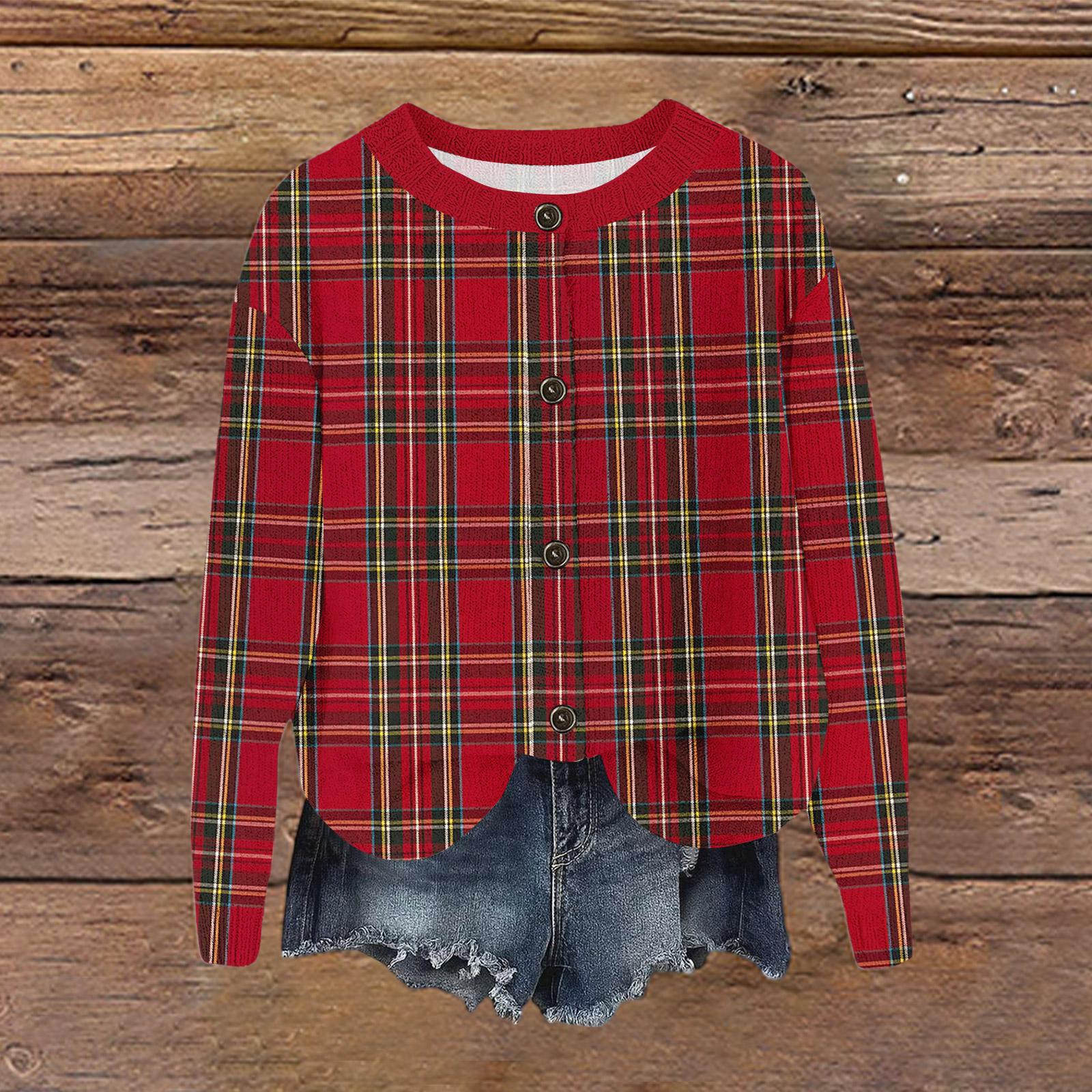 

Женский модный свитшот с длинным рукавом и принтом, свободный топ, осенняя вязаная куртка-кардиган на пуговицах XL красный