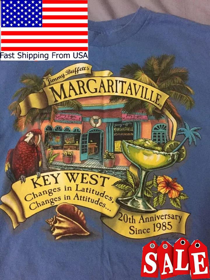 Jimmy Buffett Margaritaville Graphic T shirt Key West Royal shirt cotton Unisex T-Shirt S