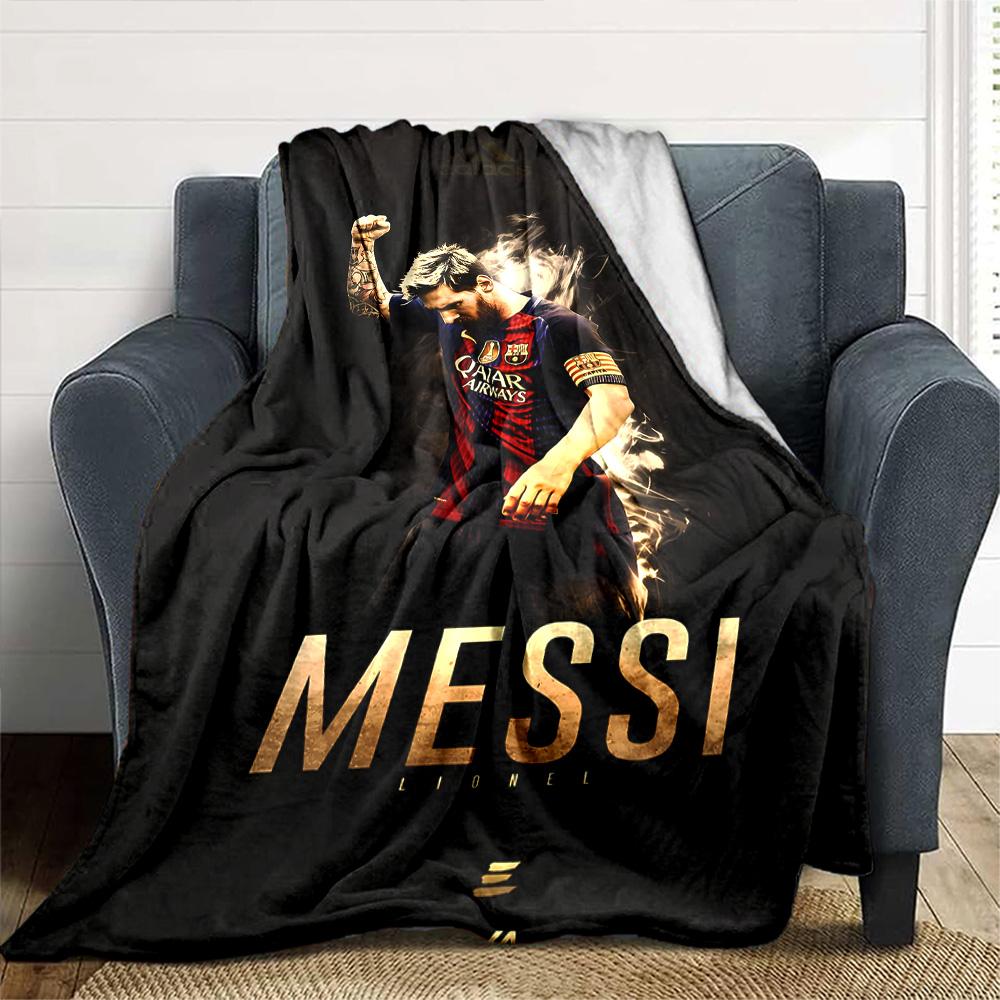 Lionel Messi's Assists Milestone Blanket Warmthful Decor Perfect for Bedding Livingroom Chair All-Season Use Playful Design