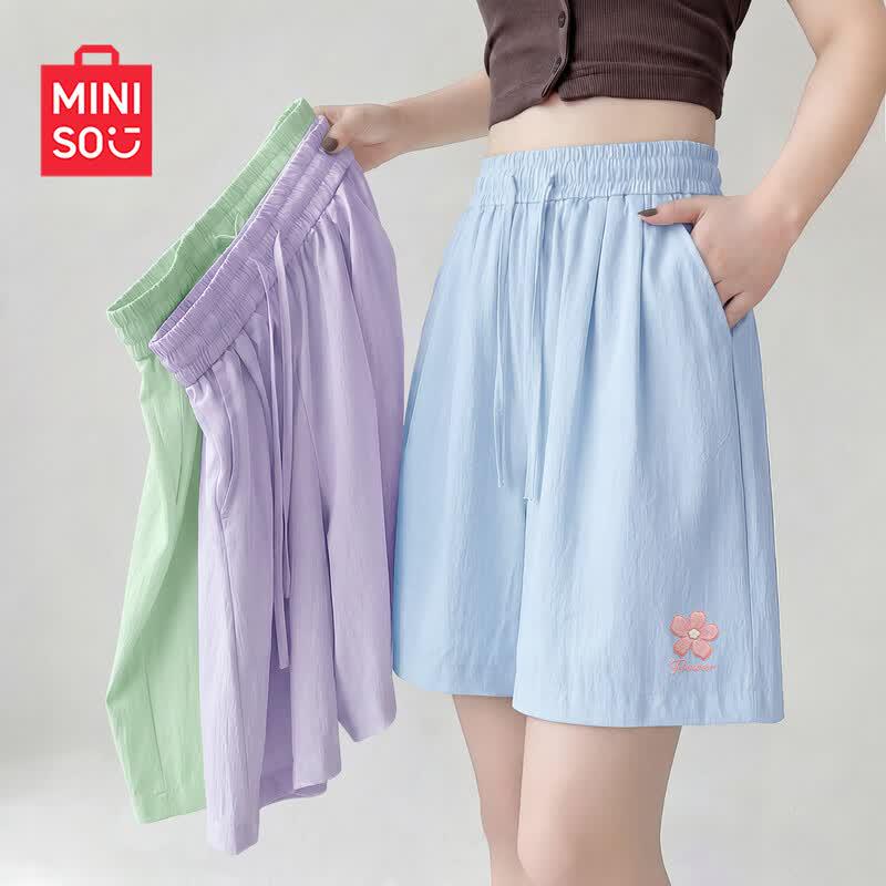 MINISO Women s Lightweight Ice Silk Quick-Dry Shorts L