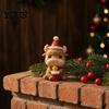 Festive Cabinet Ornaments Resin Cow/Elephant Figurines with Santa Hats, Christmas Animal Ornaments, Cute Desktop Decoration for Home Holiday