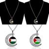 Vintage Geometric Alloy Pendant Necklace With Hollow Moon Design Ideal For Sweaters 15g