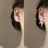 Exquisite French Zircon Heart & Pearl Mermaid Tail Stud Earrings - Personalized, Creative Two-Way Design