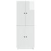 Cabinet Set 2 Pcs High Gloss White 66 X 34.5 X 90 Cm Particleboard