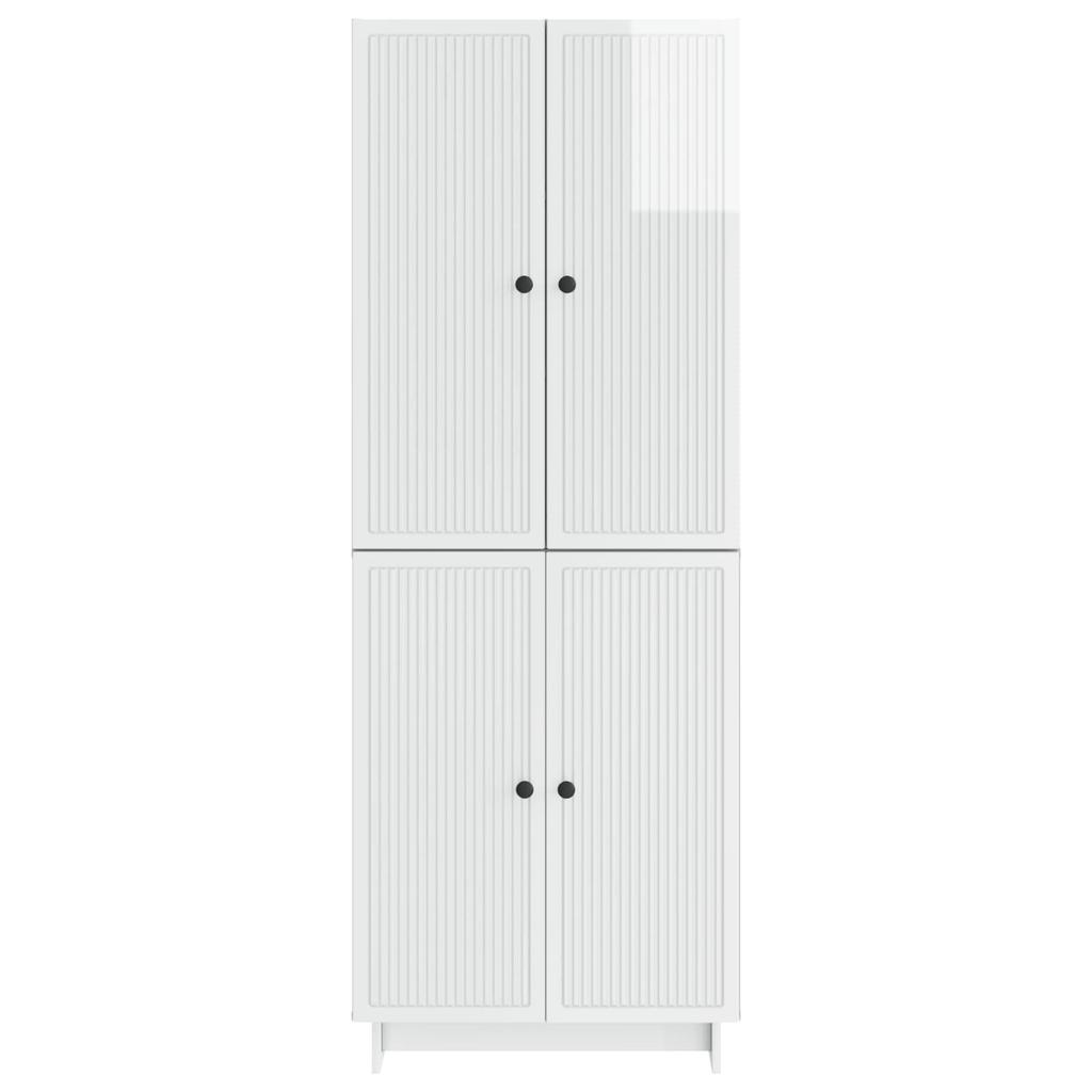Cabinet Set 2 Pcs High Gloss White 66 X 34.5 X 90 Cm Particleboard