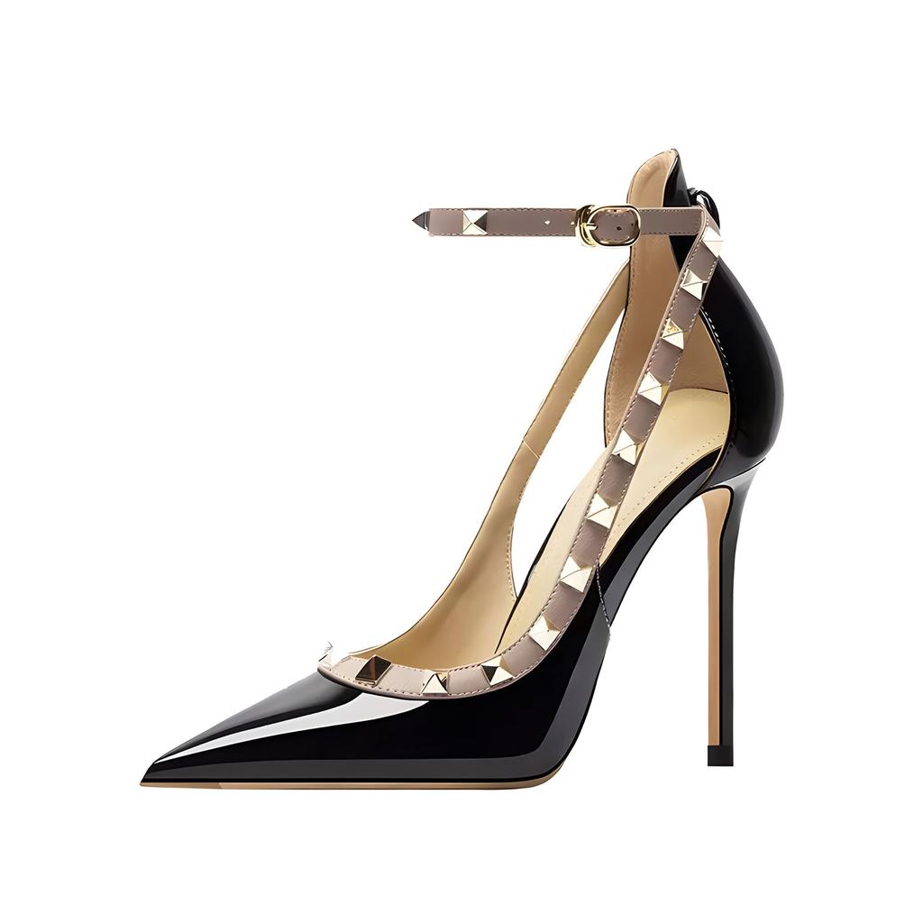 Willow Nails Ankle Strap Buckle Patent Leather Ultra-Fine High Heel Large Size 35-44 Women'S Single Shoes