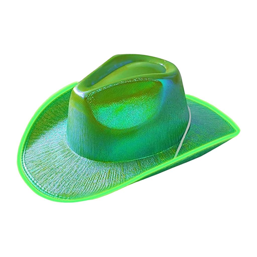 Light up Cowboy Hat Wide Brim Rave Cap Headgear Costume LED Cowboy Hat for Party Role Play Music Festival Concerts Bridal Shower