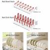 U-shaped Telescopic Dish Drying Rack Adjustable Detachable Kitchen Storage Shelf Plastic Space Saving Bowl Rack