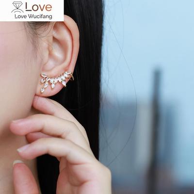 Fashionable And Exquisite Zircon Ear Clips Fashion Versatile Gold Plated Zircon Earrings Wing Earringsfashion Jewelry Wholesale