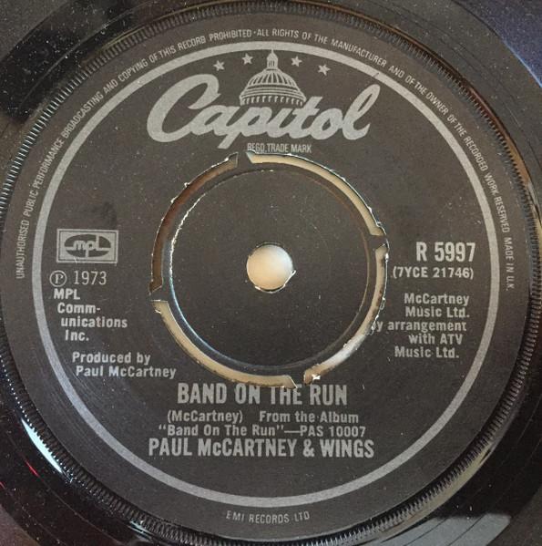 7inch Record WINGS - Band On The Run R5997 Capitol Records 1975 UK Rock Used