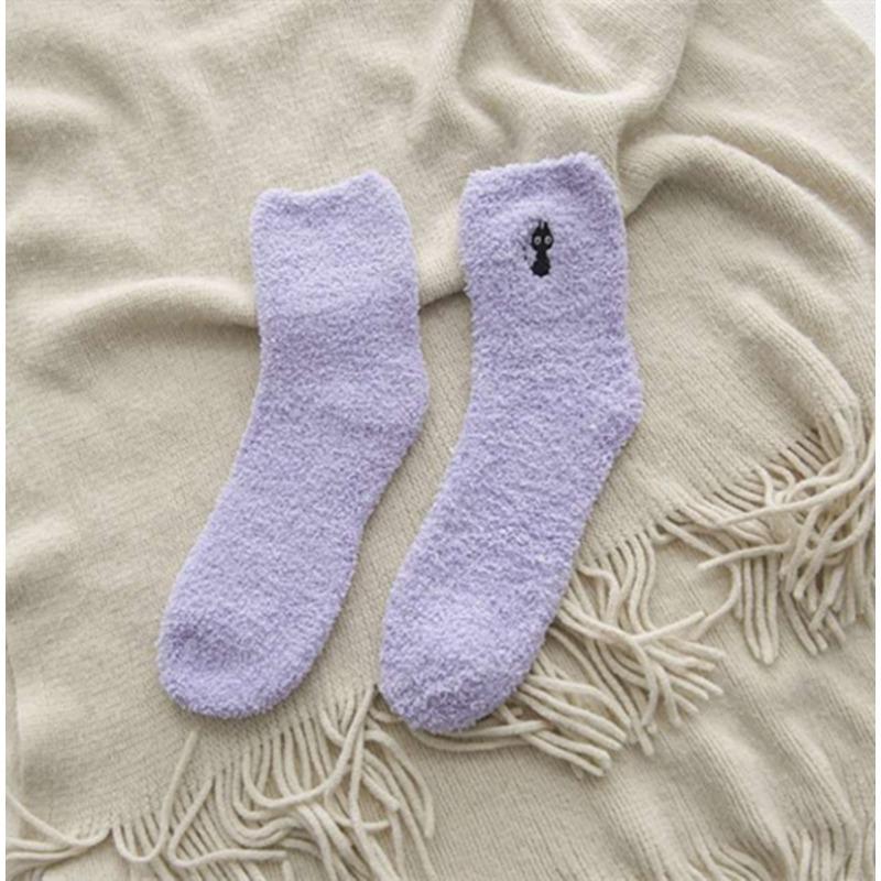 Winter Embroidery Deer Thickening Cotton Women Socks Plush Warm Funny Sleep Cute Sock